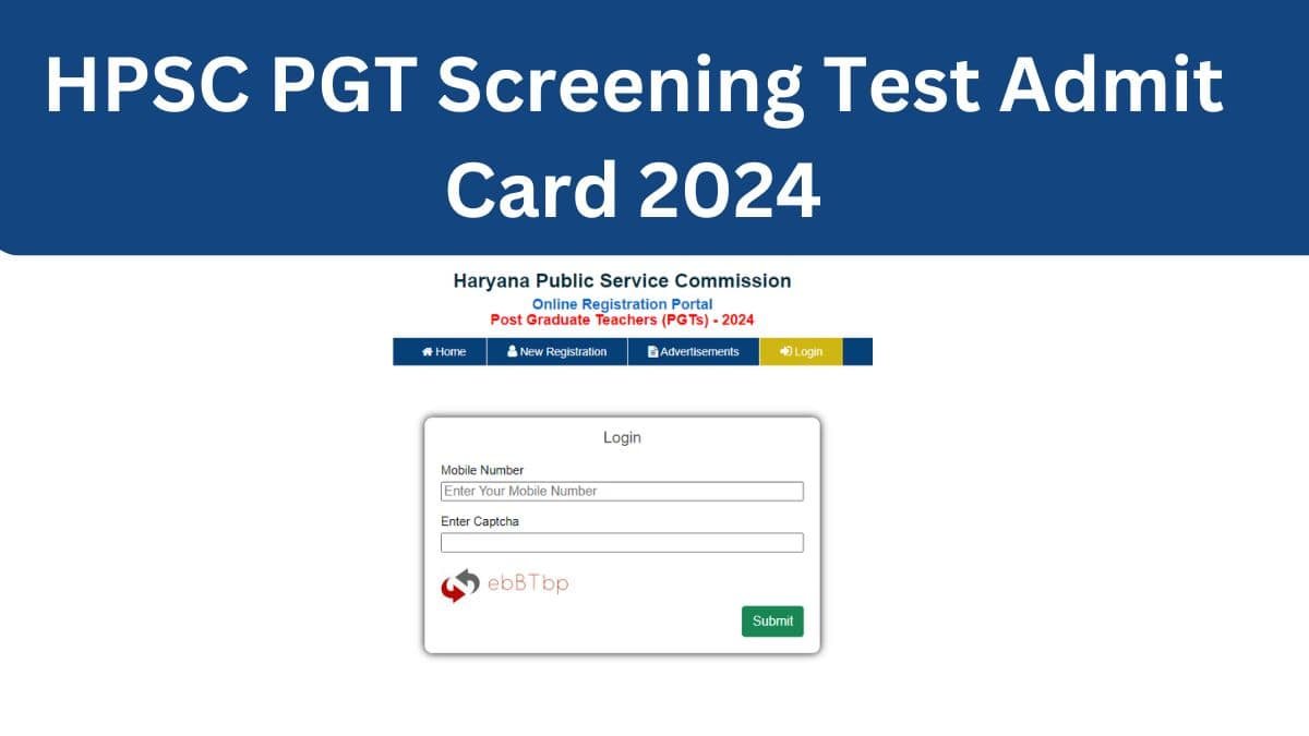 HPSC PGT Screening Test Admit Card 2024