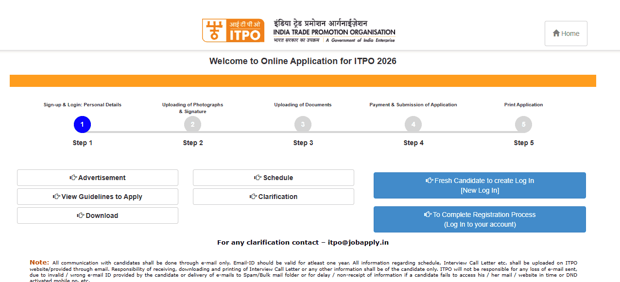 Visit the ITPO Apply Portal. Visit the ITPO Apply Portal